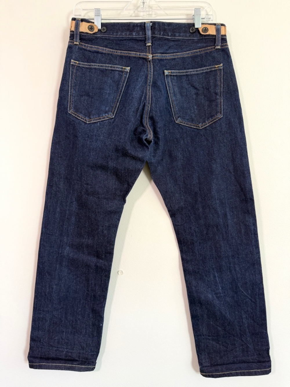 Uniqlo Dark Indigo Selvedge Straight Mid-Rise Waist Adjusters Men's Jeans 31